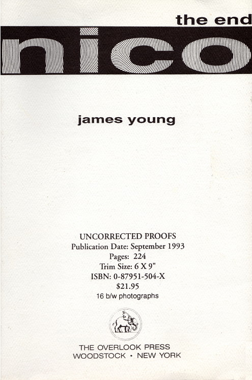 Nico The End (US paperback)