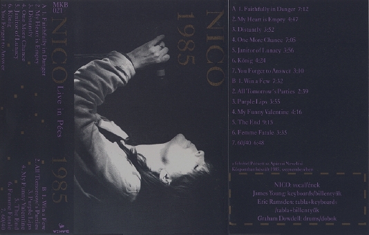 Nico Live in Pécs 1985 Bahia Cassette