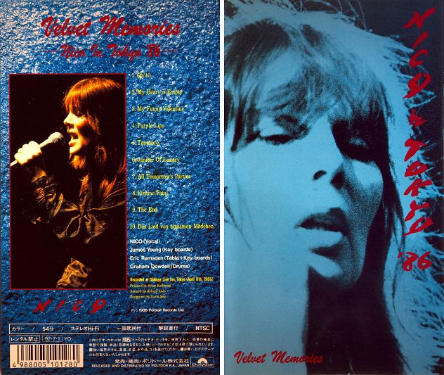 Nico in Tokyo '86 Velvet Memories Japananese VHS