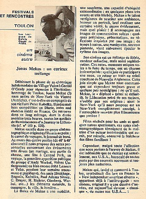 Jonas Mekas: un Curieux Mélange