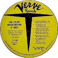 LP The Velvet Underground & Nico US Verve V-5008/V6-5008 promo label